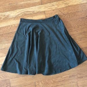 Faux Suede Skater Skirt